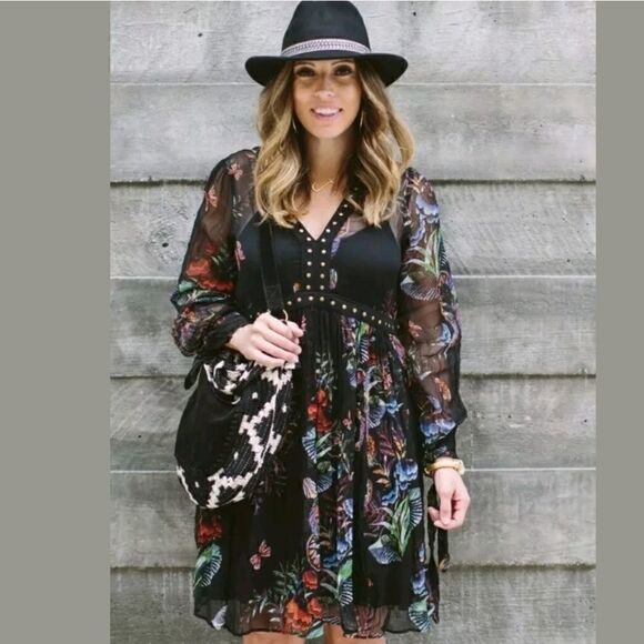 Anthropologie Dresses & Skirts - Anthropologie Maeve Nighttime mini Florals Dress Size 4